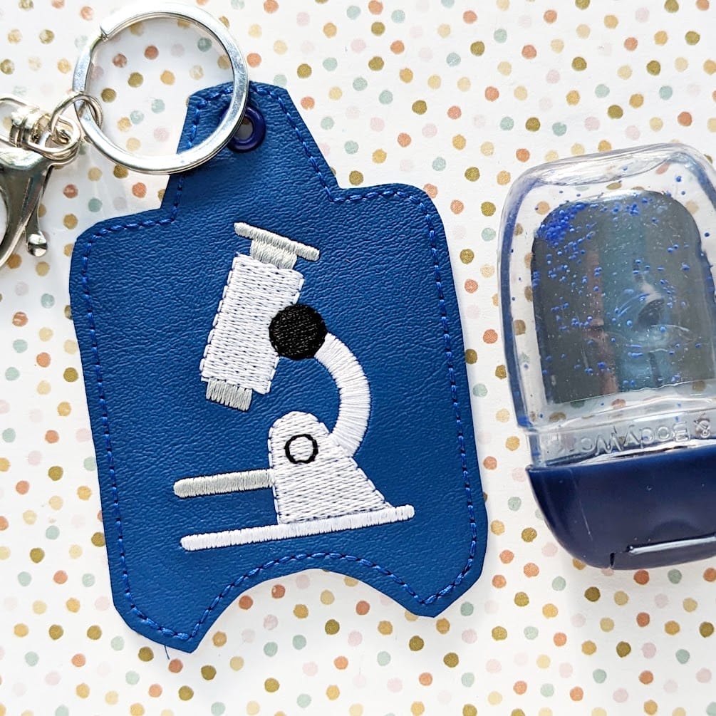 Microscope Hand Sanitizer Case - Snap Tab and Eyelet Key Fob - Designs ...