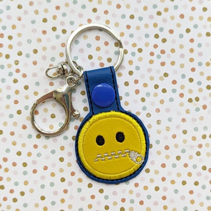Zipper Mouth Snap Tab & Eyelet Key Fob