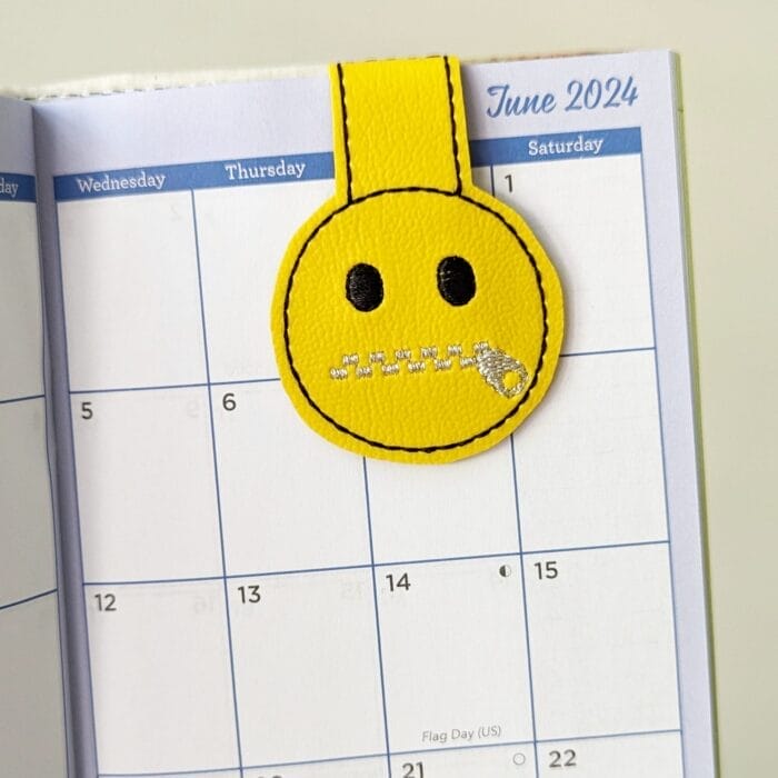 Zipper Mouth Foldover Magnetic Bookmark