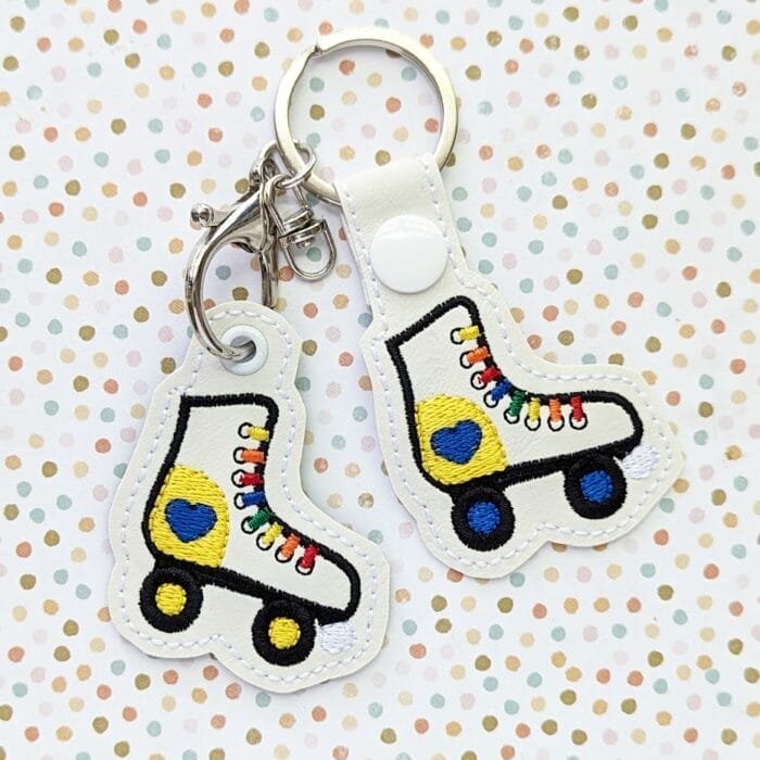 Roller Skate Snap Tab & Eyelet Key Fob