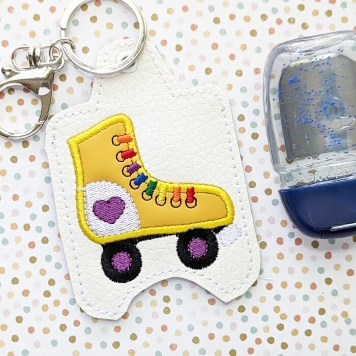 Roller Skate Hand Sanitizer Case - Snap Tab and Eyelet Key Fob