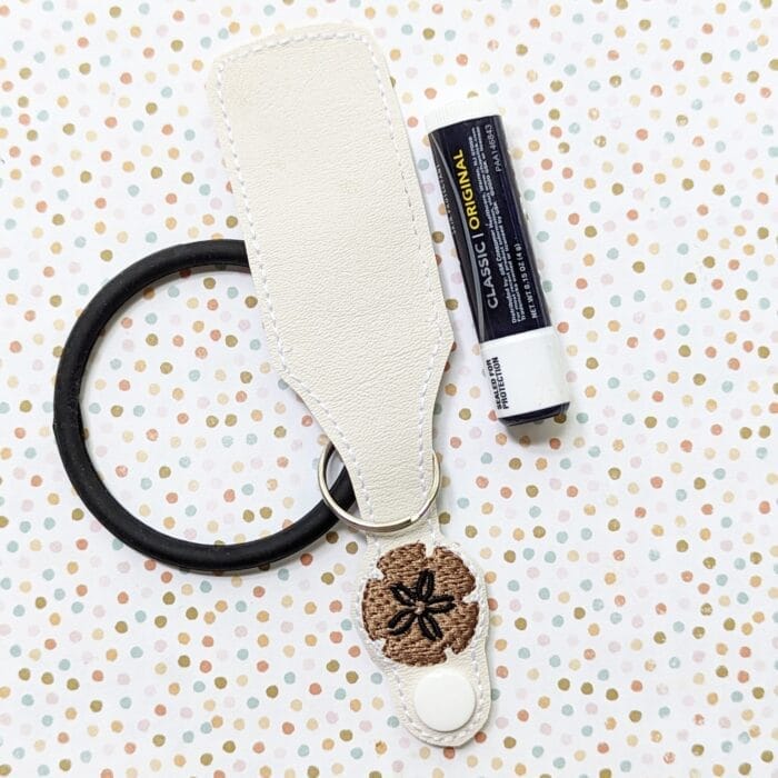 Sand Dollar Lip Balm Holder Key Fob Snap Tab - 5x7+ ONLY