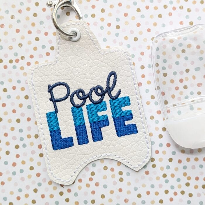 Pool Life Hand Sanitizer Case - Snap Tab and Eyelet Key Fob