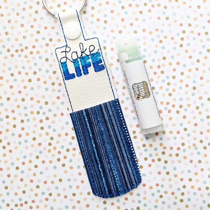 Lake Life Lip Balm Holder - Snap Tab & Eyelet Key Fob