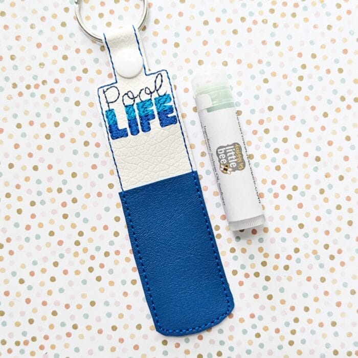 Pool Life Lip Balm Holder - Snap Tab & Eyelet Key Fob