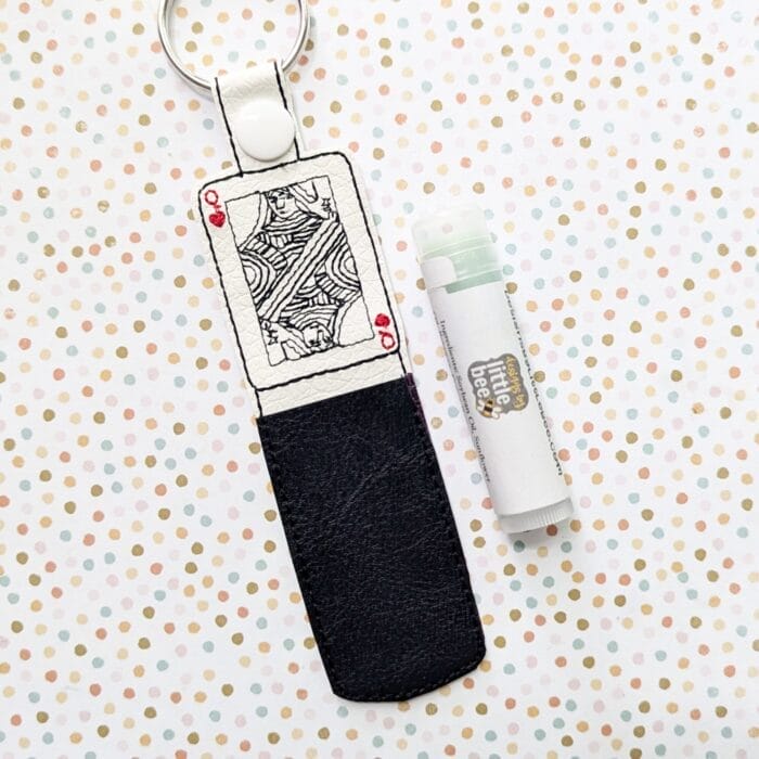 Playing Card Lip Balm Holder - Snap Tab & Eyelet Key Fob