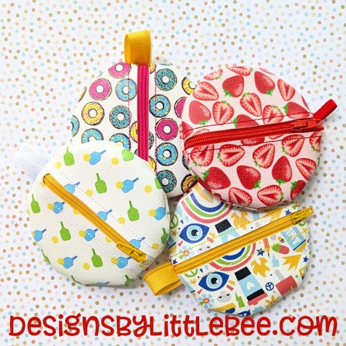 Round Vinyl Zipper Bag - Size 3 Zipper