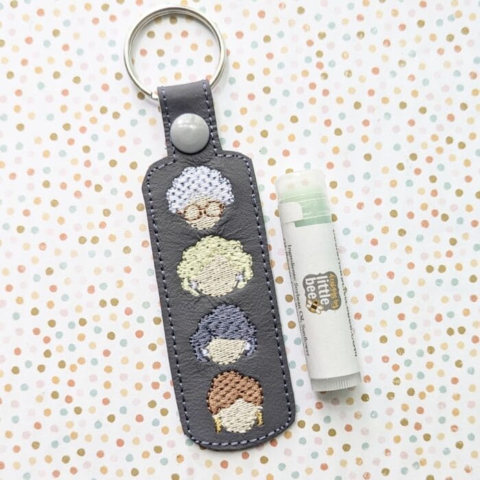 Golden Girls - "Backwards" Lip Balm Holder - Snap Tab & Eyelet Key Fob