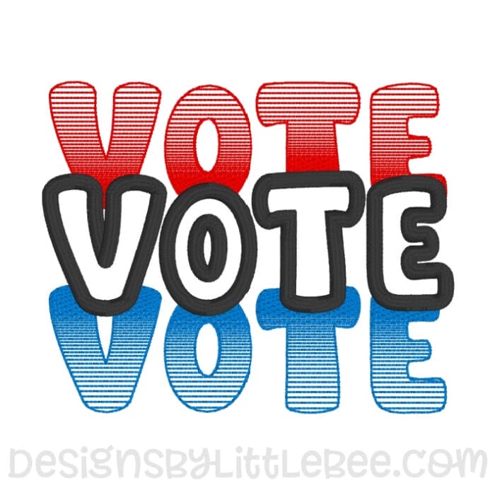 VOTE Trio Embroidery / Applique Design
