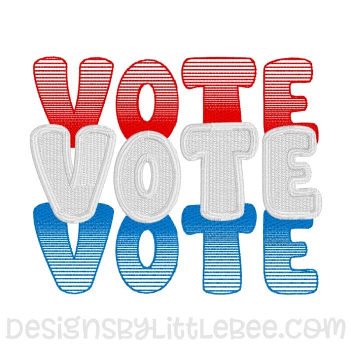 VOTE Trio Embroidery / Applique Design - Image 2