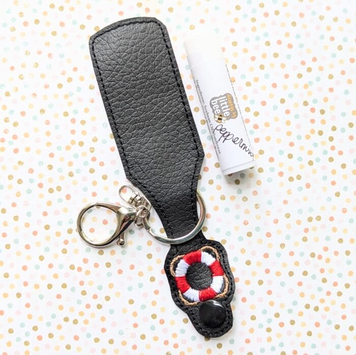 Life Ring Lip Balm Holder Key Fob Snap Tab - 5x7+ ONLY