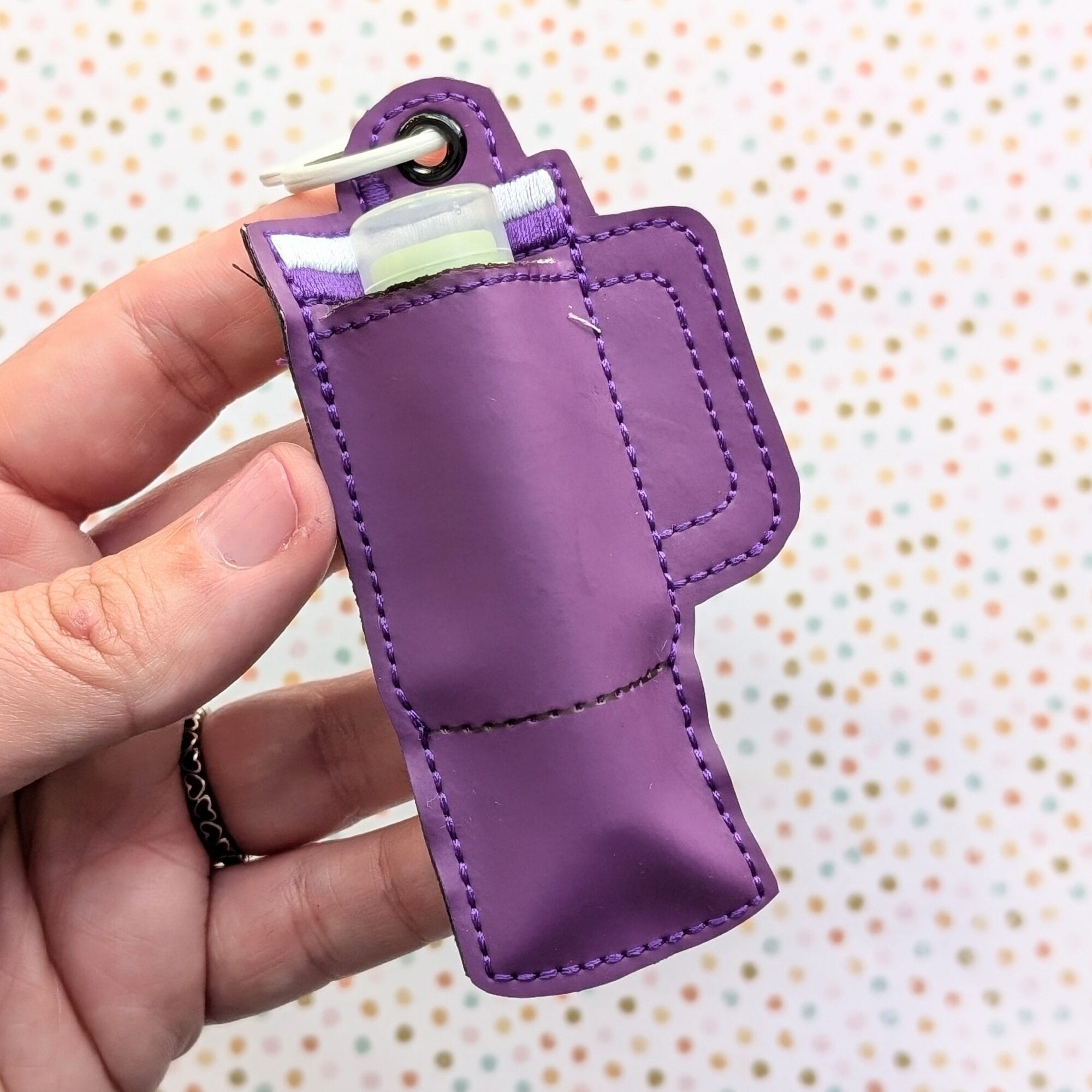 Tumbler Lip Balm Holder - Snap Tab & Eyelet Key Fob - Designs by