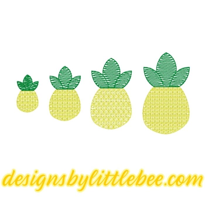 Mini Pineapple Embroidery Design