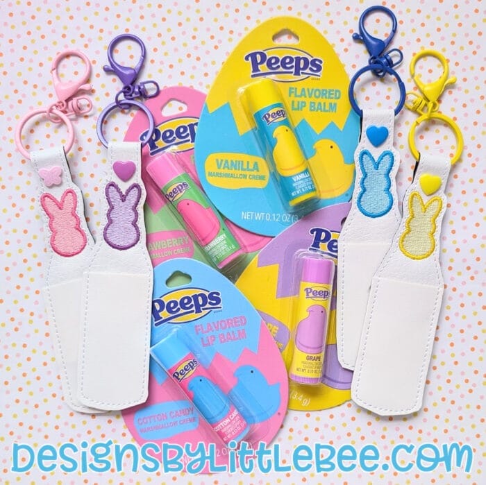 Bunny Lip Balm Holder - Snap Tab & Eyelet Key Fob - Image 2
