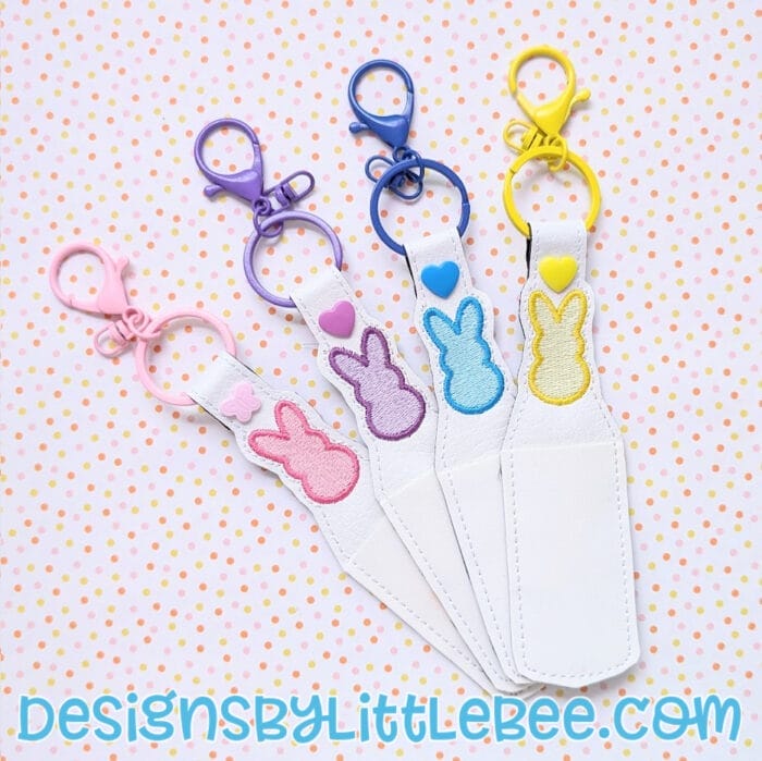 Bunny Lip Balm Holder - Snap Tab & Eyelet Key Fob