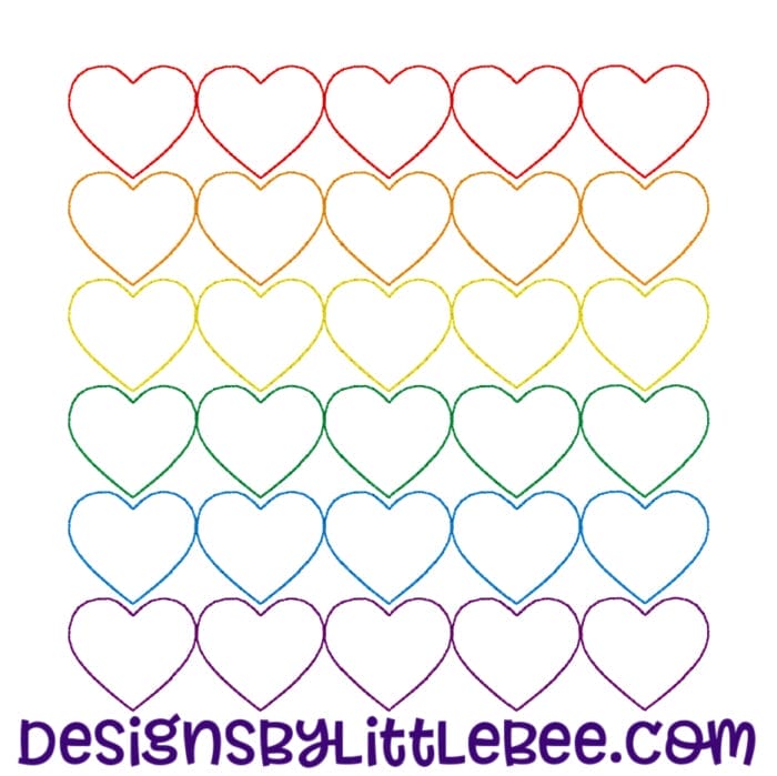 Heart Print Embroidery Design