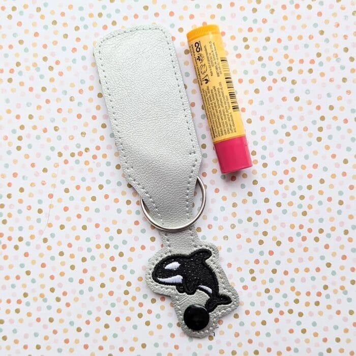 Orca Lip Balm Holder Key Fob Snap Tab - 5x7+ ONLY