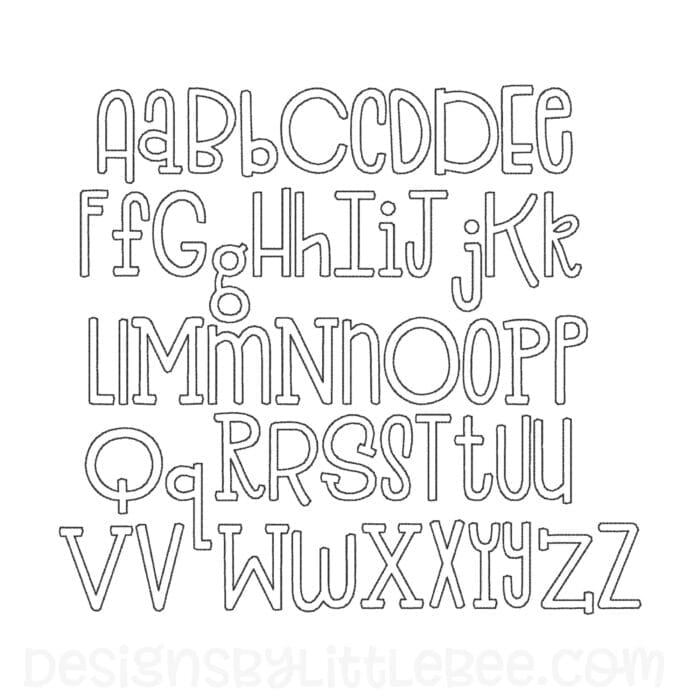 Jellybean Font - Bean Stitch Variation